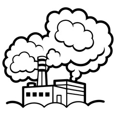 Air Pollution Line Art Vector