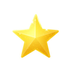 Golden star icon, isolated on transparent background