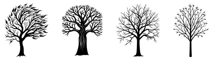 Abstract Tree Silhouette Vector Set
