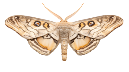 Beautiful Moth Detailed Wings Black Background