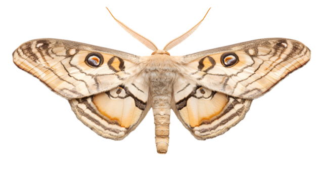 Beautiful Moth Detailed Wings Black Background