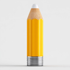 Isolated orange juice in a plastic bottle with a cap sits beside a yellow pencil and eraser, creating a colourful beverage and object composition on a white background