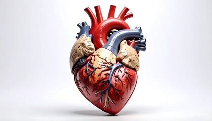 Naklejka premium 3D anatomical model of a human heart (1)