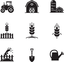Naklejka premium icon set black and white