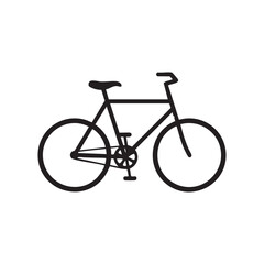 Simple black bicycle silhouette isolated on white background