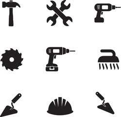 icon set black and white