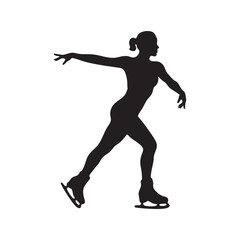 Naklejka premium Figure skater performing a spin silhouette isolated on white background