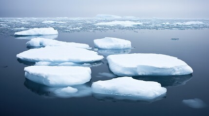 Melting ice sheet with scattered dark dust, symbolizing the urgent impact of environmental change.