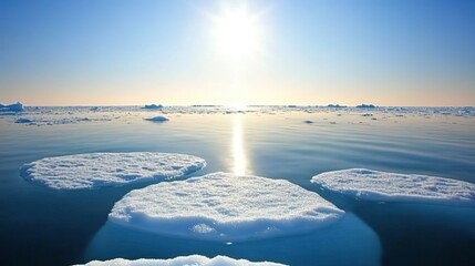 Melting ice sheet with scattered dark dust, symbolizing the urgent impact of environmental change.