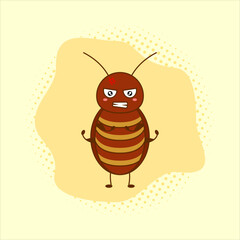 Cartoon cockroach. Vector illustration design. EPS 10.