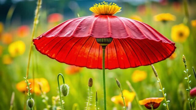 poppy flowers in field