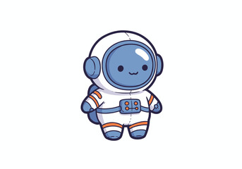 Fototapeta premium Cute cartoon astronaut character smiling in a space suit 