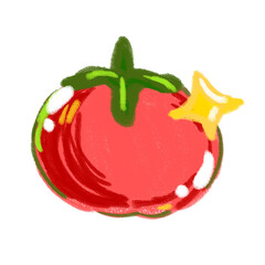 red tomato isolated on white