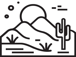 Natural Desert Scenery Icon with Clean Design