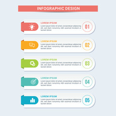 Web design elements set for a business infographic template with arrow and number icons, a versatile vector illustration for website layouts and banners