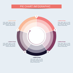 Modern infographic design template with circular layout and step-by-step information for business presentation