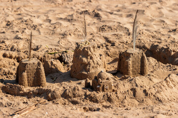 A sand castle remains after a weekend in early July on the beach at Harrington Beach State Park, Belgium, Wisconsin