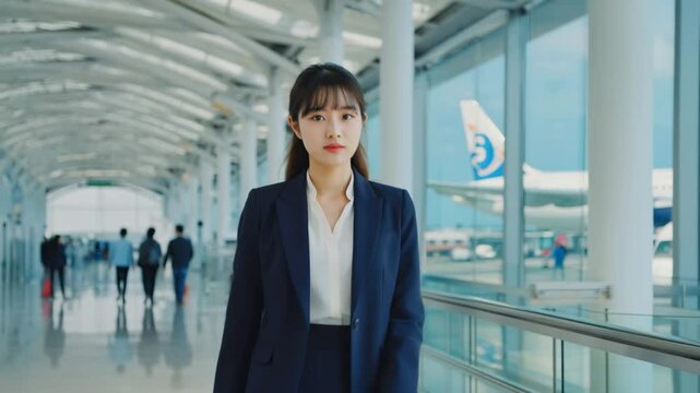 Businesswoman walking at airport terminal
