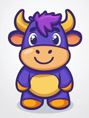 Obraz premium Cute cartoon bull (1)