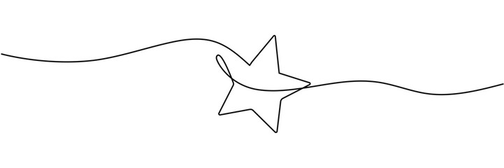 One line Drawing or illustration of a star, Hand drawn stars continuous one line icon. Star single line vector illustration in doodle style. Premium quality contour linear sign Editable stroke