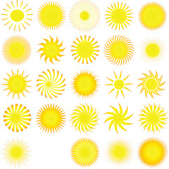 set of sun icons