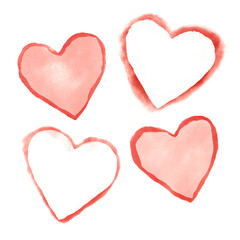 Pink watercolour hearts