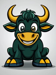 Cute cartoon bull illustration