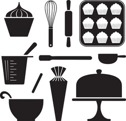 Baking tools and treats collection cupcake whisk