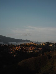 sunset in the mountains, favela