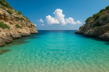 Fototapeta premium Idyllic Turquoise Bay in a Secluded Cove