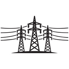 Electric Power Distribution Control Panel and Grid Icon