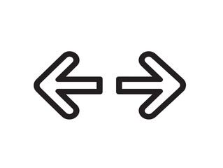Forward and back arrows icon simple 2D vector line art set  