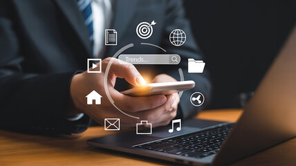 Navigating Digital Trends Business Professional Using Technology