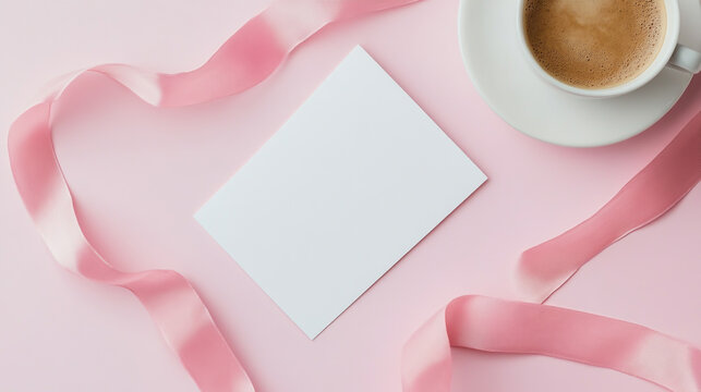 A cup of coffee with a heart and a blank notebook on a business desk