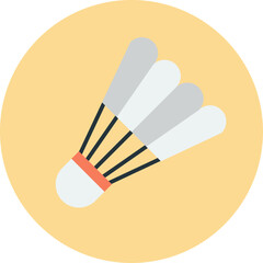 Badminton Shuttlecock: A vibrant illustration of a shuttlecock against a soft, neutral background, embodying the essence of leisure and sport. Its form reflects the dynamism of the game.
