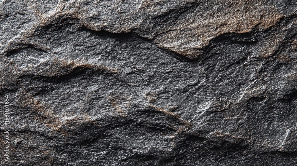 Poster textured stone surface: close-up view of a rough stone with a combination of light and dark areas sh