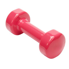 Pink dumbbell isolated on transparent background