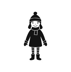 Child wearing winter clothing scarf