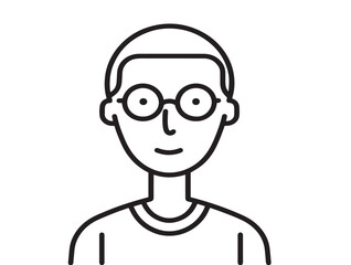 Happy elderly person vector icon with smiling face