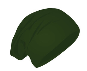 Green winter hat. vector illustration	