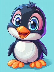 Obraz premium Cute cartoon penguin (1)