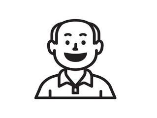 Joyful senior character in modern vector design