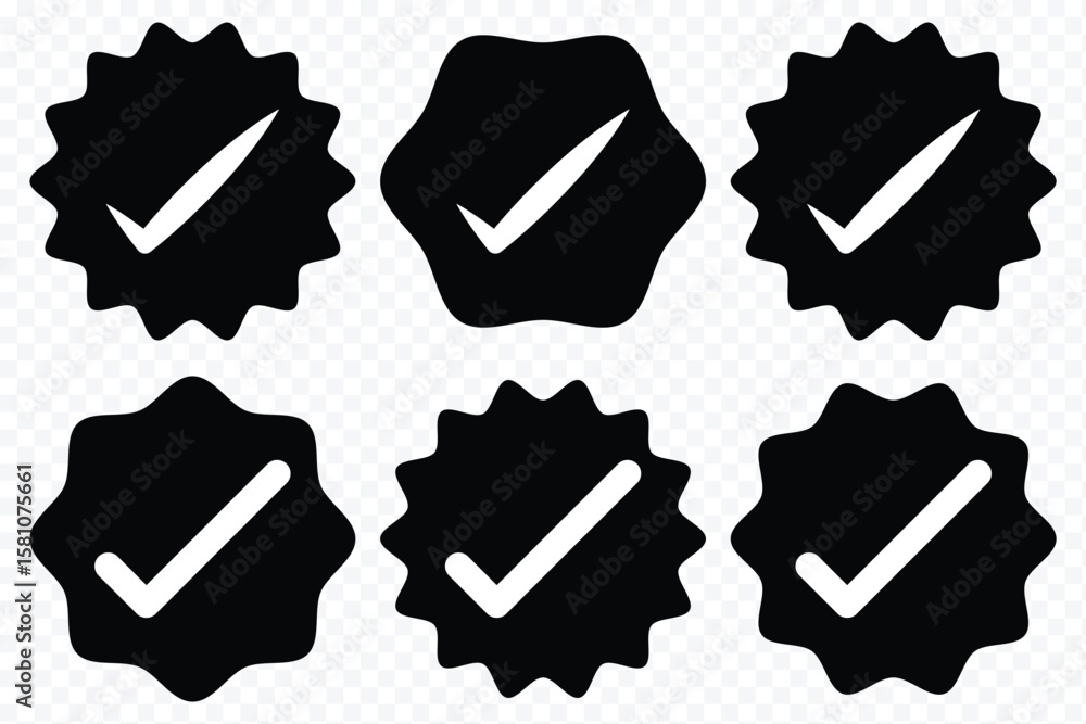 Poster green checkmark, green tick, check mark cross icon button set. tick mark with checkbox icon. green c