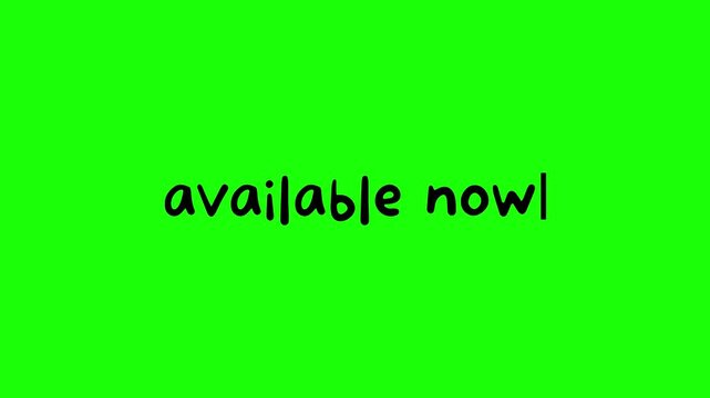 available now typing on green screen video