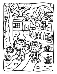 Halloween Easy Coloring Pages for Kids, Teens, and Adults | Coloring Pages – Spooky, Fun, and Easy Designs for Kids, Teens, and Adults | Cute Ghosts, Pumpkins, Witches & More