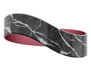 Abstract Mobius Strip Sculpture with Marble Texture