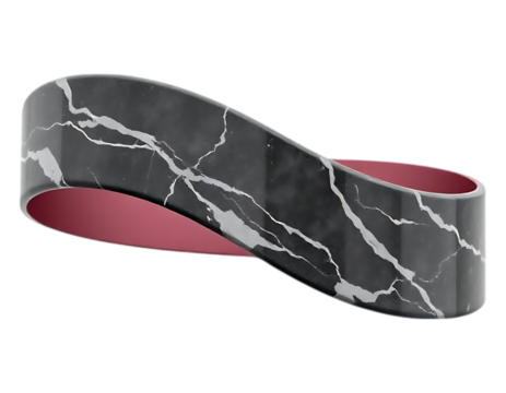 Abstract Mobius Strip Sculpture with Marble Texture