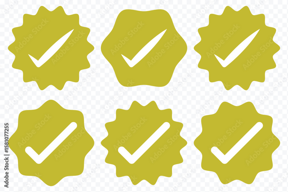 Aufkleber green checkmark, green tick, check mark cross icon button set. tick mark with checkbox icon. green c
