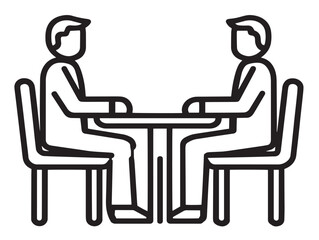 Job interview illustration with clean line details