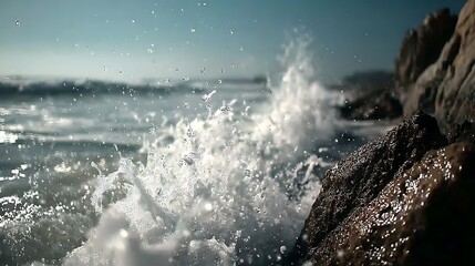 Wave Splashing on Rock